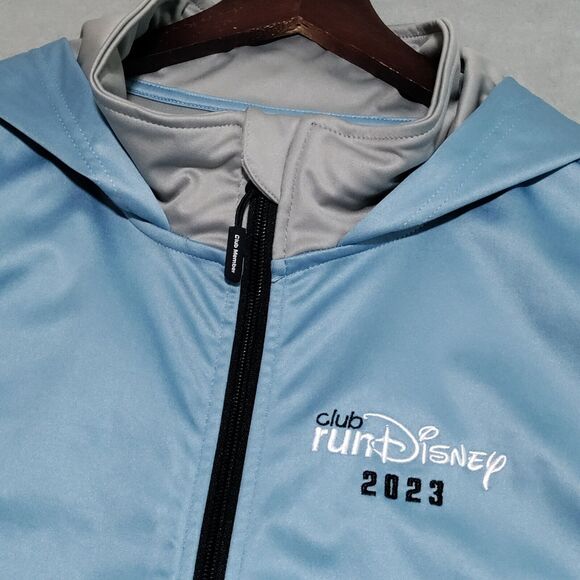 Club‎ RunDisney Member Jacket 2023 Adult XL Full Zip Hooded Zip Pockets Blue - Picture 6 of 16
